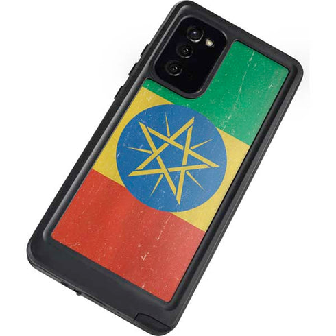 Ethiopia Flag Distressed Galaxy Note20 5G Waterproof Case